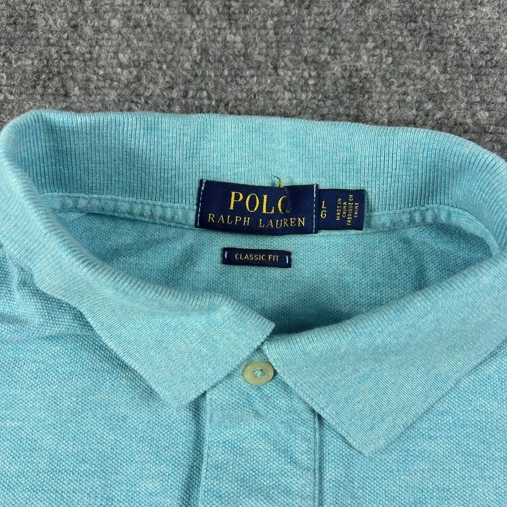 Polo Ralph Lauren Polo Shirts Mens L Blue White Bundle 2pk Classic Fit Cotton